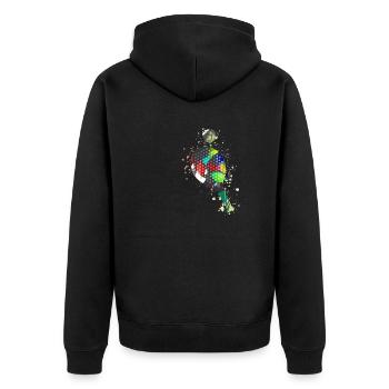 Padel Tennis, Tennis, Graffiti - Unisex Premium Bio Zip Hoodie - Schwarz - Hinten - Nico (187cm)