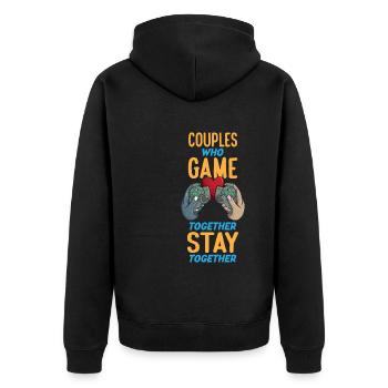 Couples Who Game Together Stay Together Gaming - Unisex Premium Bio Zip Hoodie - Schwarz - Hinten - Nico (187cm)