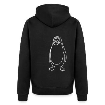 Penguin Comic Animal - Unisex Premium Organic Zip Hoodie - black - Back - Nico (187cm)