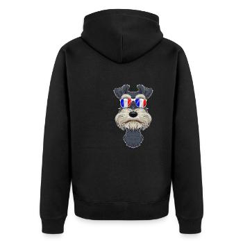 Lunettes de soleil miniatures Schnauzer France I Français - Veste à capuche bio Premium Unisexe - noir - Dos - Nico (187cm)