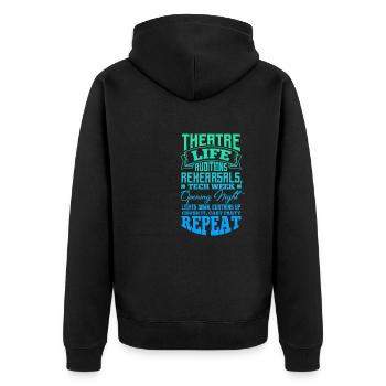 Theater Performer Acting Support Opening Theatre - Unisex Premium Organic Zip Hoodie - black - Back - Nico (187cm)
