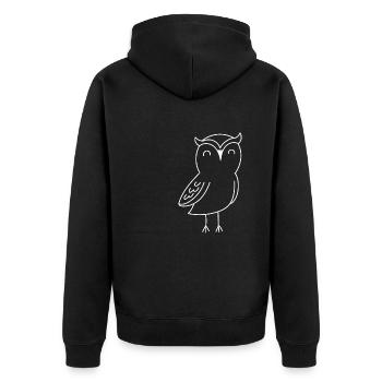 Cute Owl Forest Animal Wilderness Owls - Unisex Premium Organic Zip Hoodie - black - Back - Nico (187cm)