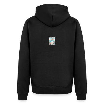 La vie est plus belle à la plage Licorne - Veste à capuche bio Premium Unisexe - noir - Dos - Nico (187cm)