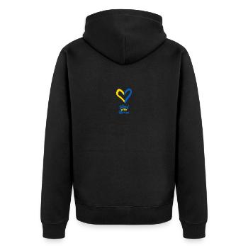 Stand with Ukraine - Unisex Premium Organic Zip Hoodie - black - Back - Nico (187cm)