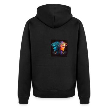 Gémeaux Zodiaque Aquarelle Aquarelle Boho - Veste à capuche bio Premium Unisexe - noir - Dos - Nico (187cm)