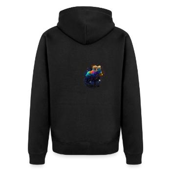 Aries Star Sign Watercolor Watercolor Boho - Unisex Premium Organic Zip Hoodie - black - Back - Nico (187cm)