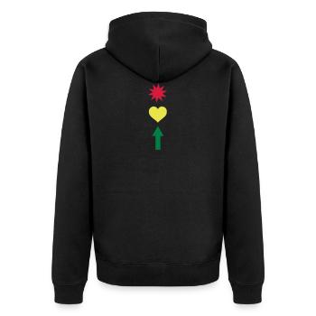 Traffic light Star heart Arrow 3c - Unisex Premium Organic Zip Hoodie - black - Back - Nico (187cm)