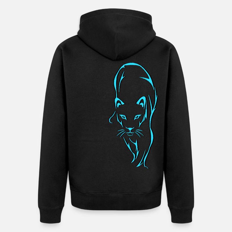 Chat prédateur - Veste à capuche bio Premium Unisexe - noir