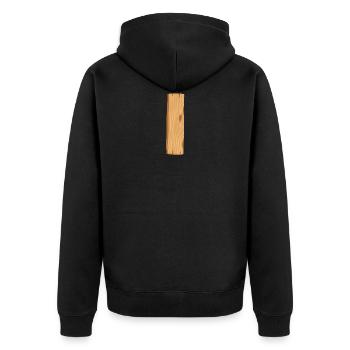 Wooden slats light brown edged - Unisex Premium Organic Zip Hoodie - black - Back - Nico (187cm)