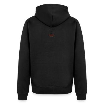 Dammische Hehna. Verrücktes Huhn. Bayerisch - Unisex Premium Bio Zip Hoodie - Schwarz - Hinten - Nico (187cm)