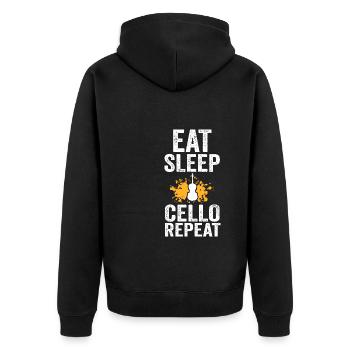 Cello Musik Cellospieler Geschenk - Unisex Premium Bio Zip Hoodie - Schwarz - Hinten - Nico (187cm)