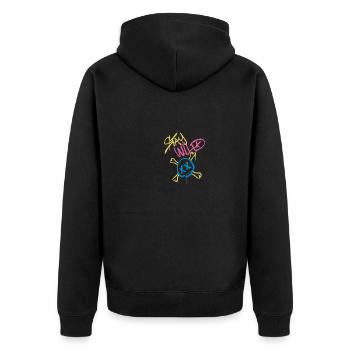 Slogan Streetwear Sprayer stay wild - Unisex Premium Organic Zip Hoodie - black - Back - Nico (187cm)