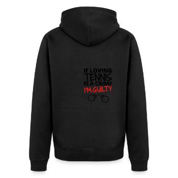 Wenn Tennisliebe ein Verbrechen ist. Ich bin schuldig. - Unisex Premium Bio Zip Hoodie - Schwarz - Hinten - Nico (187cm)