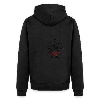 Badass, Ninja, Superstar, Joueur de hockey sur glace - Veste à capuche bio Premium Unisexe - noir - Dos - Nico (187cm)