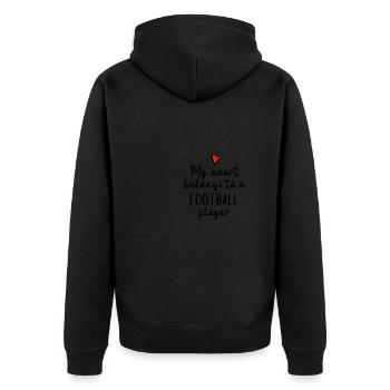 Mon cœur appartient à un joueur de football. - Veste à capuche bio Premium Unisexe - noir - Dos - Nico (187cm)