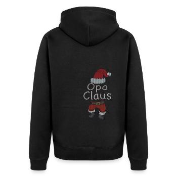 Opa Claus Weihnachtsmann Kostüm Familien Outfit - Unisex Premium Bio Zip Hoodie - Schwarz - Hinten - Nico (187cm)