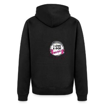 K-Pop-Musik Kpop süchtig Gift - Unisex Premium Bio Zip Hoodie - Schwarz - Hinten - Nico (187cm)