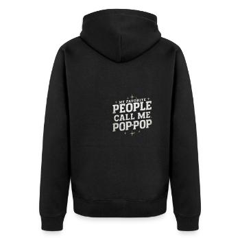 My Favorite People Call Me Pop-Pop Father's Day - Unisex Premium Bio Zip Hoodie - Schwarz - Hinten - Nico (187cm)