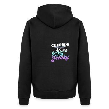 Churros Make Me Freaky Fun Style - Unisex Premium Organic Zip Hoodie - black - Back - Nico (187cm)