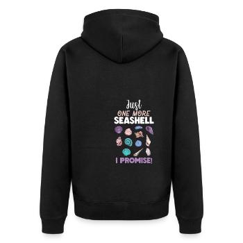 Just More Seashell Promise - Unisex Premium Bio Zip Hoodie - Schwarz - Hinten - Nico (187cm)