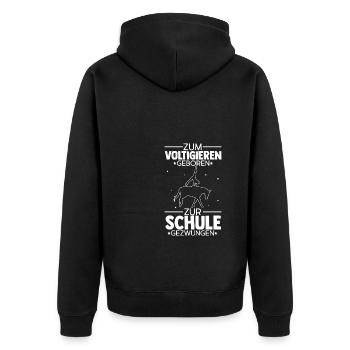 Voltigieren Reiten Pferd Spruch Reiter Reitverein - Unisex Premium Bio Zip Hoodie - Schwarz - Hinten - Nico (187cm)