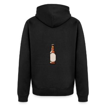 Bierflasche Bier - Unisex Premium Bio Zip Hoodie - Schwarz - Hinten - Nico (187cm)