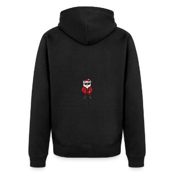 Eisbär Winter - Unisex Premium Bio Zip Hoodie - Schwarz - Hinten - Nico (187cm)