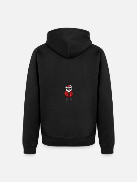 Eisbär Winter - Unisex Premium Bio Zip Hoodie - Schwarz