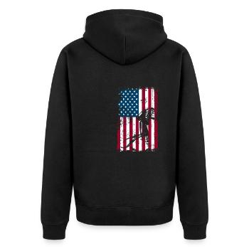 Drapeau Diver USA Plongée sous-marine - Veste à capuche bio Premium Unisexe - noir - Dos - Nico (187cm)