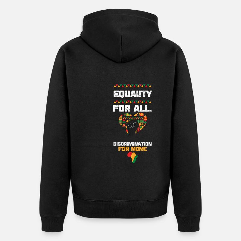 Égalité pour tous, discrimination... - Veste à capuche bio Premium Unisexe - noir