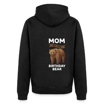 Geburtstag Mama Geburtstag Bär Geschenk - Unisex Premium Bio Zip Hoodie - Schwarz - Hinten - Nico (187cm)