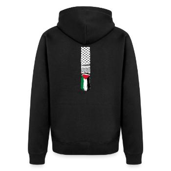 Palestinian scarf - Unisex Premium Organic Zip Hoodie - black - Back - Nico (187cm)