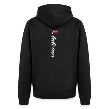 Lithuania - Unisex Premium Organic Zip Hoodie - black - Back - Nico (187cm)