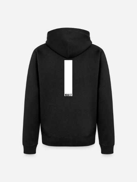 NOIA17 Streetwear with white bar - Unisex Premium Organic Zip Hoodie - black