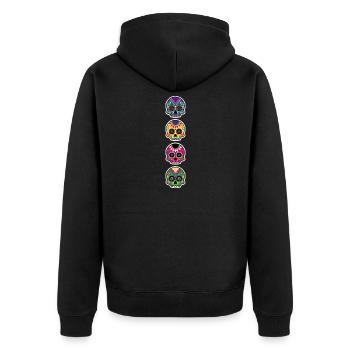 Happy and free The skulls players - Veste à capuche bio Premium Unisexe - noir - Dos - Nico (187cm)