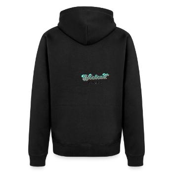 Weekend everyday - Unisex Premium Bio Zip Hoodie - Schwarz - Hinten - Nico (187cm)