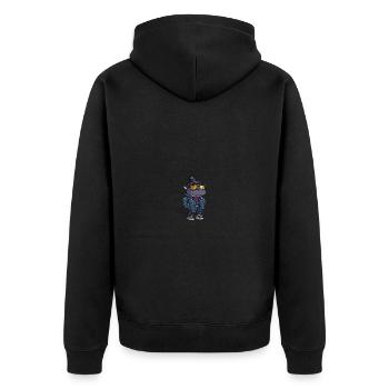 Nilpferd Winter Comic - Unisex Premium Bio Zip Hoodie - Schwarz - Hinten - Nico (187cm)