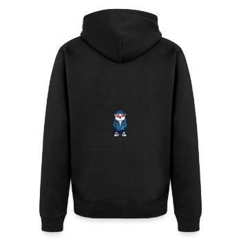 Polar Bear Winter Comic - Unisex Premium Organic Zip Hoodie - black - Back - Nico (187cm)