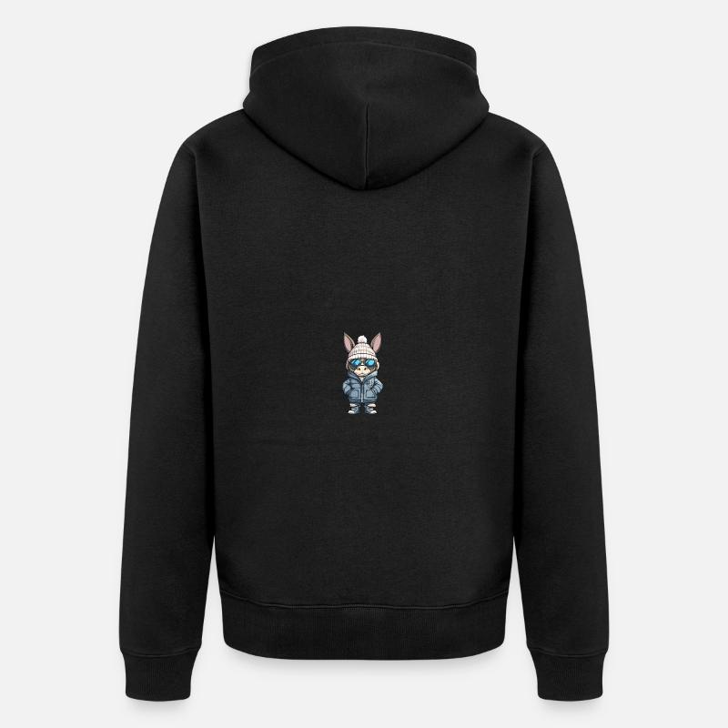 Bande dessinée d’hiver de l’âne - Veste à capuche bio Premium Unisexe - noir