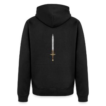 Gladiatoren-Schwert - Unisex Premium Bio Zip Hoodie - Schwarz - Hinten - Nico (187cm)