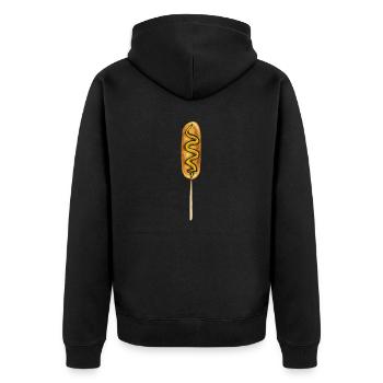 Corn Dog Corndog - Unisex Premium Organic Zip Hoodie - black - Back - Nico (187cm)