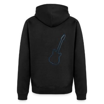 akustische gitarre Damen electronic guitar - Unisex Premium Bio Zip Hoodie - Schwarz - Hinten - Nico (187cm)