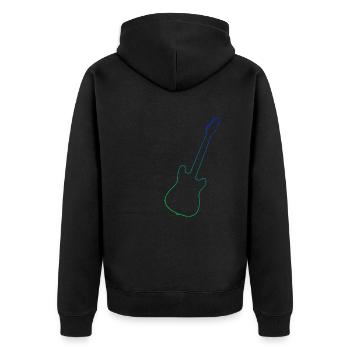 Gitarrenspieler Gitarre akustische gitarre - Unisex Premium Bio Zip Hoodie - Schwarz - Hinten - Nico (187cm)