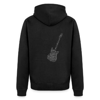 E-gitarre Guitar Damen classical guitar - Unisex Premium Bio Zip Hoodie - Schwarz - Hinten - Nico (187cm)
