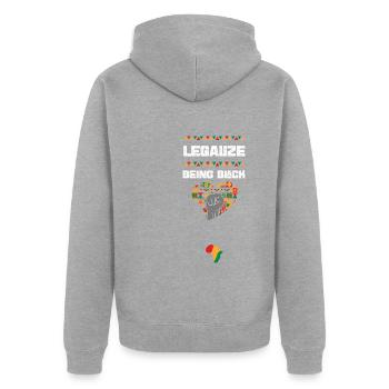 Legalize Being Black - Unisex Premium Organic Zip Hoodie - heather grey - Back - Nico (187cm)