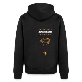 Juneteenth - Black History Month - Unisex Premium Organic Zip Hoodie - black - Back - Nico (187cm)