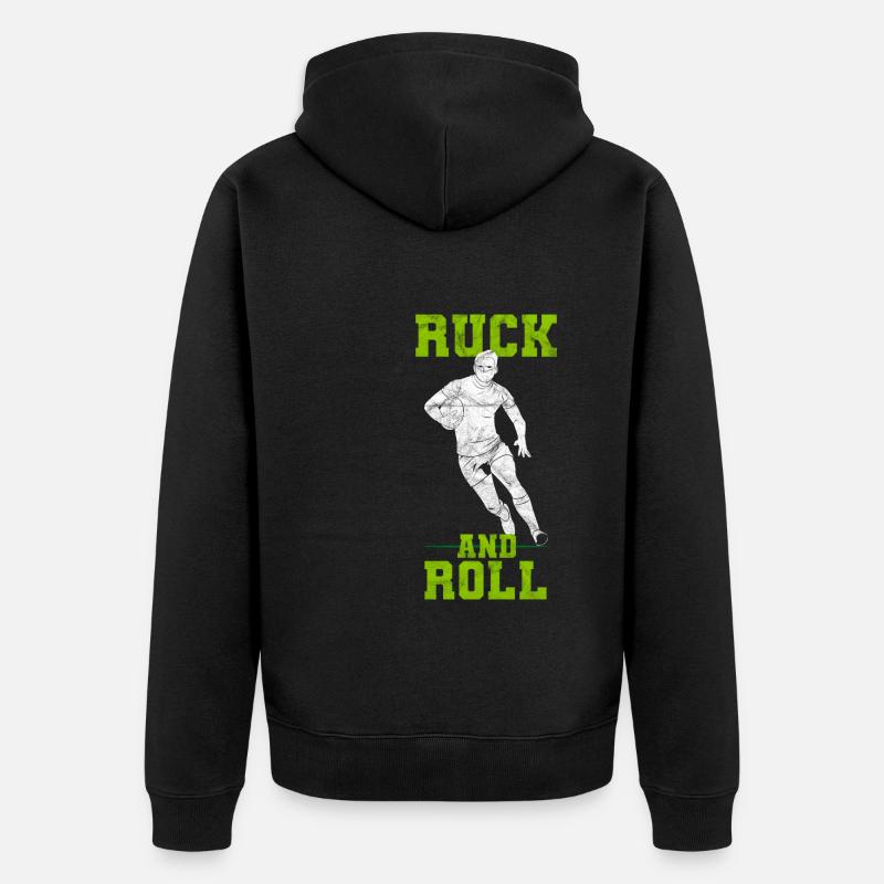 Ruck And Roll Rugby - Veste à capuche bio Premium Unisexe - noir