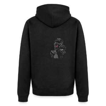 Drawing of a pretty woman - Unisex Premium Organic Zip Hoodie - black - Back - Nico (187cm)