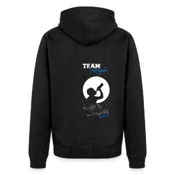 Team Bräutigam JGA Letzter Tanz im Mondschein - Unisex Premium Bio Zip Hoodie - Schwarz - Hinten - Nico (187cm)