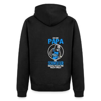 Schweißer Papa Schweißen Geschenk - Unisex Premium Bio Zip Hoodie - Schwarz - Hinten - Nico (187cm)